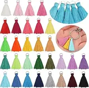 180PCS 30 Colors 3.5CM Multi-Color Mini Tassels Tiny Craft Tassels for Earring Jewelry Making Keychain Tassel Charms Bag Charms Pendant Handmade DIY Accessories(1.44Inch)
