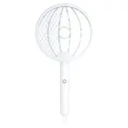 Foldable Racket Mosquito Zapper Rechargeable for Indoor Outdoor - White K8E6