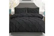 Giselle Bedding Quilt Cover Set Diamond Black Super King