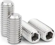 100pcs Set Screws M1.6 M2 M2.5 M3 M4 Inner Hexagon Socket Full Thread Pitch Standard Metric Male Bolts Flat End Postion Fasteners(100 PCS-16mm,M2.5)