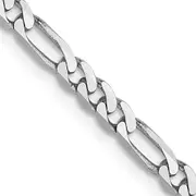 16 Inch 14K White Gold 3mm Flat Figaro Chain