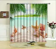 3D Sea shells 4 Blockout Photo Curtain Printing Curtains Drapes Fabric Window AU
