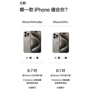 APPLE iPhone 15 Pro Max 256G 6.7吋 5G 手機（送原廠充電頭+免運）