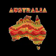 Multi Colored Aboriginal Design Australia Continent Cushion Cover