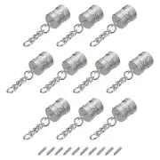 0.63" Cord End Cap Terminator Cord Finding for Jewelry Making, 15Pcs Silver