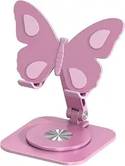 AIMALL Aluminum Alloy Mobile Phone Holder, Butterfly Design, Desktop Support, 360° Rotating and Foldable Stand for All Smartphone and Tablet Sizes, Non-Slip Base