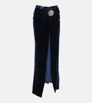 Rabanne Embellished velvet maxi skirt