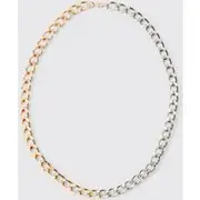 Mens Silver Spliced Chain Necklace