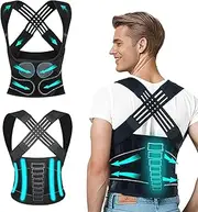Back Brace Posture Corrector for Women and Men with Spine Vertical Alignment System, Upper and Lower Back Pain Relief, Back Straighter Instant Posture Corrector, Upgraded and Reinforced Version, XL