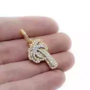 1.70Ct Round Cut Lab Created Diamond Palm Tree Pendant 14K Yellow Gold Plated