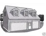 36x28 3 Car Garage Building Plans Dormer Loft & 12x28 Stall with 17 ft+ Ceiling