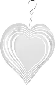 VINTORKY Heart Shape Heat Transfer Wind Chime Bird Deterrent Outdoor Decor Sturdy Wind Spinner for Yard