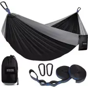 ITOPFOX Portable Hammock Bed 120" Heavy Duty + Adjustable Height in Black/Gray