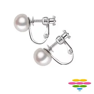 彩糖鑽工坊 7mm 珍珠耳環 夾式耳環 淡水珍珠 簡愛 系列
