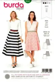 Burda Sewing Pattern 6342 Burda Womens Skirts Sizes 8-18 NEW
