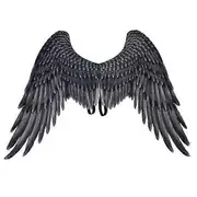 Halloween Cosplay Wing Prop with Elastic Band Faux Leather Good Detail Stage Show Performance Role-Playing Party Dance Fake Wing black