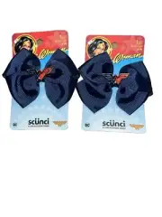 Scunci Wonder Woman Logo DC Comic Bow Clip ( 2 Pack)