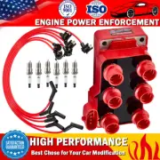 Ignition Coil + Wire Set +Spark Plug For Ford Mazda Mercury Contour Jaguar FD488 (for: Ford)