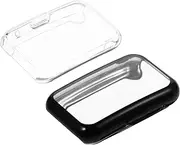 CHILDWEET 2 Pcs TPU Smartwatch Cases for Watches Full Cover Protection Shells Lightweight Durable Watch Accessories Transparent Electroplated Easy Installation