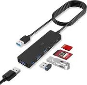 USB Hub 3.0 Splitter, TSUPY USB 3.0 Hub Multi USB Adapter Port Expander with 4ft Cable, SD/TF Card Reader & 3 USB 3.0 Ports Compatible for PC, Laptops, Surface Pro