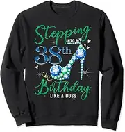 [X.Style] Womens Chapter 38 Fabulous Since 1985 38th Birthday Queen Sweatshirt ds2308 Sweater (2XL) Black