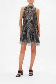 HIGH COLLAR SHIFT DRESS CHAOS IN THE COSMOS