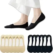 [Bliceon] 6 Pairs No Show Trainer Socks for Women - Non-Slip Invisible Low Cut Liner Footies - Lightweight Silk Sock for Canvas Loafers