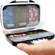 Travel Pill Container Medication Organizer - Portable Pill Case and Pill Box ...
