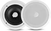 Pyle 8” Ceiling Wall Mount-Pair of 2-Way Midbass Woofer Speaker Directable 1” Titanium Dome Tweeter Flush Design W/ 55Hz-22kHz Frequency Response & 300 Watts Peak Easy Installation