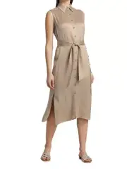 Elie Tahari Vintage Wash Sleeveless Button-Front Midi-Dress Shade, S $325