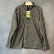 Orvis Quarter Zip Jacket Sherpa / Faux Fur Lined Men's XL Mock Neck Knit Cozy