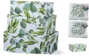 Decorative Cardboard Storage Boxes with Lids for Home Decor Sprigs of Green