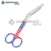 Nurse Grade Lister Bandage Scissors With Usa Flag Pattern 5.5"