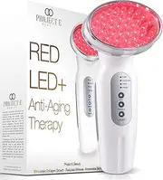 Red LED Light Therapy by Project E Beauty | Anti-Aging Light | Facial Massager for Wrinkle Removal | Skin Rejuvenation | Face Skincare Device for Lifting | Skin Care Tools for Face (LED Red Light)