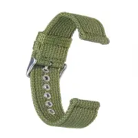 在飛比找Yahoo!奇摩拍賣優惠-18/20/22mm軍綠色帆布尼龍錶雙層柔軟透明戶外防水手錶