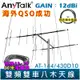 【AnyTalk】AT-144/430D10 雙頻雙車八木天線 含天線分配器 贈 30米電纜線 GAIN：12dBi