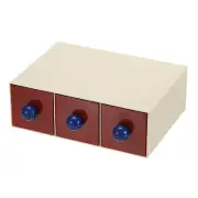 Stackable Drawer with 3 Drawers, Bathroom Storage Organizer, Red
