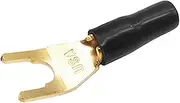 Speaker Spade Plug Connectors, Y Plug Audio Jack Connector, Speaker Spade Connector, Gold Plated Screw Locking Adapter, Y Spade Speaker Wire End Connector for Speaker Wire, Home Theater,