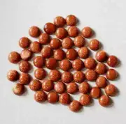 AAA+ Synthetic Red Sunstone Cabochon Round Shape Loose Gemstone