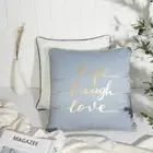 Life Laugh Love Print Cushion Insert Cover Throw Pillow Sofa Decoration 45x45cm