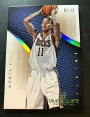 2012-13 Immaculate MONTA ELLIS #58 Gold Insert/25 Milwaukee BUCKS Mr Mississippi
