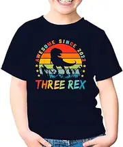[Generic] Three Rex 3rd Birthday Third Dinosaur 3 Year Old T Rex T Rex Toddler Shirt Gift Boys Girls