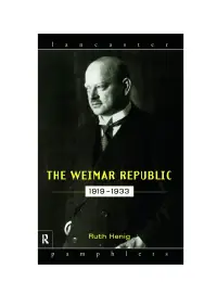在飛比找博客來優惠-The Weimar Republic 1919-1933