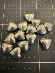 Silvertone Hammered Heart Bead Spacers