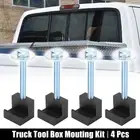 4 Pcs Pickup Truck Tool Box Mounting Aluminum Alloy J Shape Hook Crossover Black