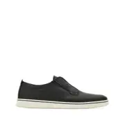 [Ferragamo] Ferragamo Slip-on Leather Sneakers 12 US BLACK