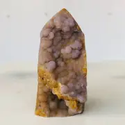 138g Natural Purple Chalcedony Grape Agate Quartz Crystal Wand Point Healing