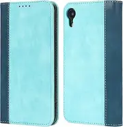 Cavor for iPhone XR Case,Premium Leather Folio Flip Wallet Case Cover Magnetic Closure Book Design with Kickstand Feature & Card Slots(6.1")-Sky Blue