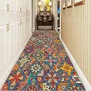 Retro Style Carpets Runner Rug for Hallway, Long Carpet Hall/Corridor/Doorway/Stairs Narrow Area Rugs Floor Non-Slip Mats - Width 60cm/80cm/100cm/120cm (Size : 2.6ftx16.4ft/80x500cm)