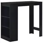 Bar Table With 3 Layer Storage Shelves Home Kitchen & Dining Furniture Black